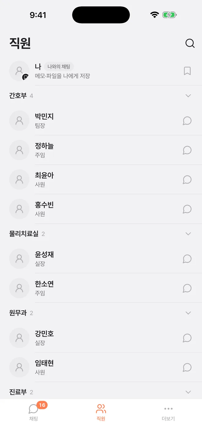 부서별로 정리된 직원 목록